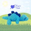 Bebê dino dormindo mini - Eu Quero Crochê
